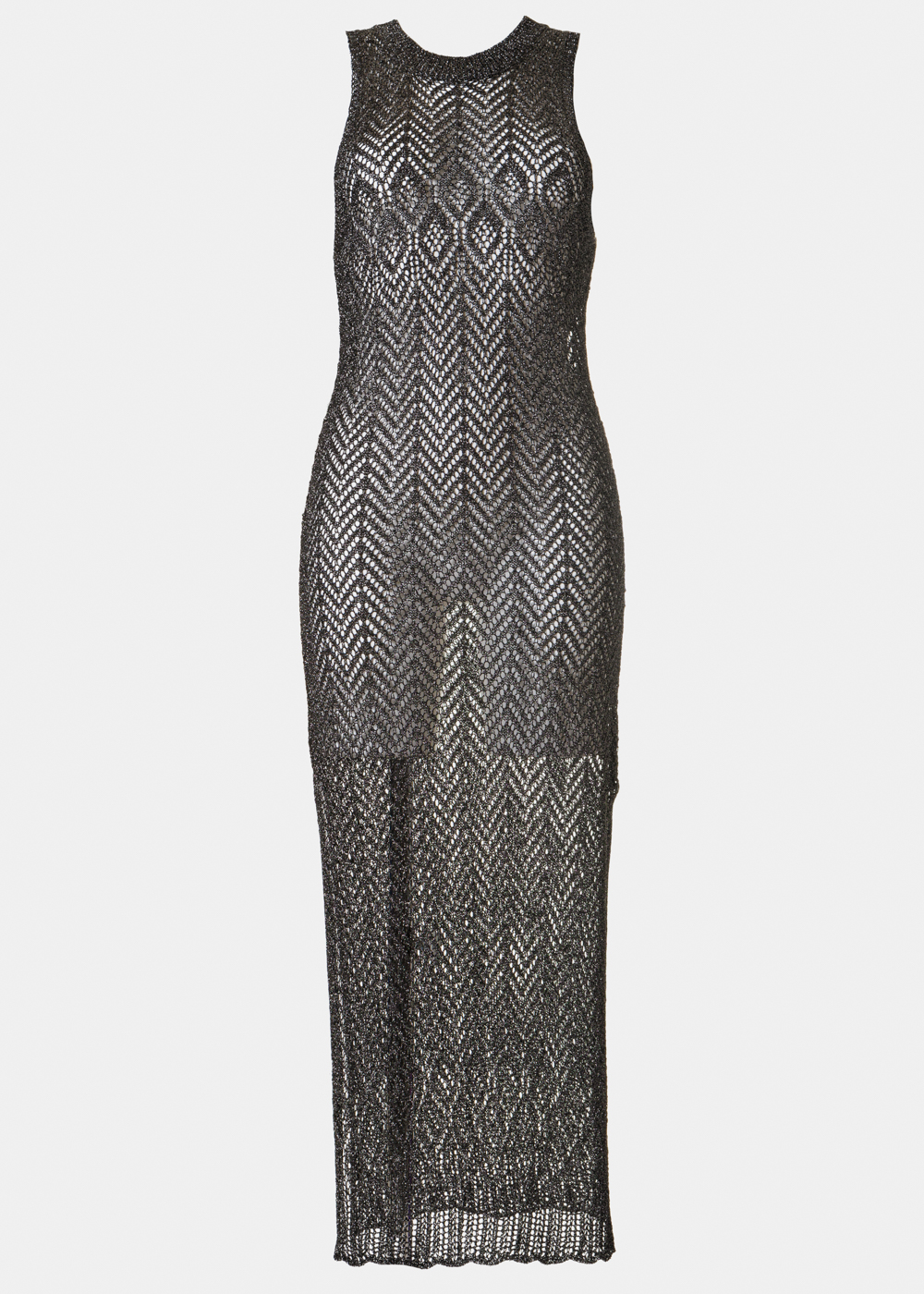 Black Shimmery Knitted Beachwear 